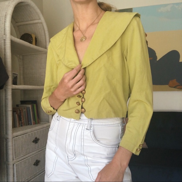 Vintage Jackets & Blazers - Vintage Green Victorian Inspired Jacket/Blouse